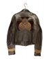 GUCCI (グッチ) パッチワークレザージャケット ブラウン サイズ:50：198000円