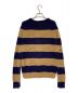GUCCI (グッチ) GG柄ボーダーウールニット ベージュ×パープル サイズ:L：39800円