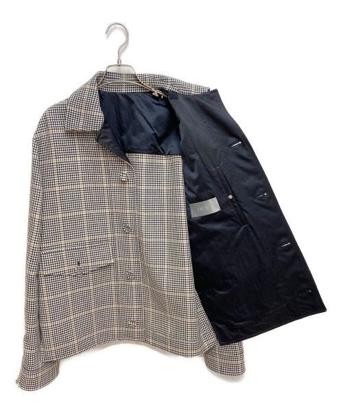 Christian Dior（クリスチャン ディオール）Christian Dior (クリスチャン ディオール) 22AW チェック ボタン ジャケット ライトグレー サイズ:48の古着・服飾アイテム
