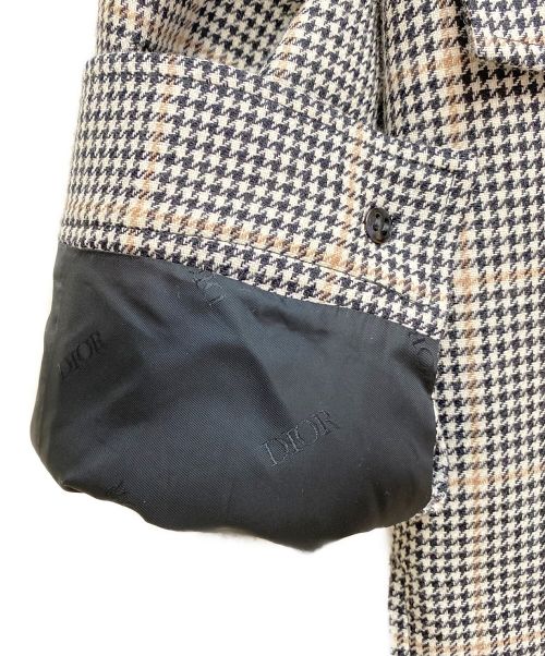 Christian Dior（クリスチャン ディオール）Christian Dior (クリスチャン ディオール) 22AW チェック ボタン ジャケット ライトグレー サイズ:48の古着・服飾アイテム