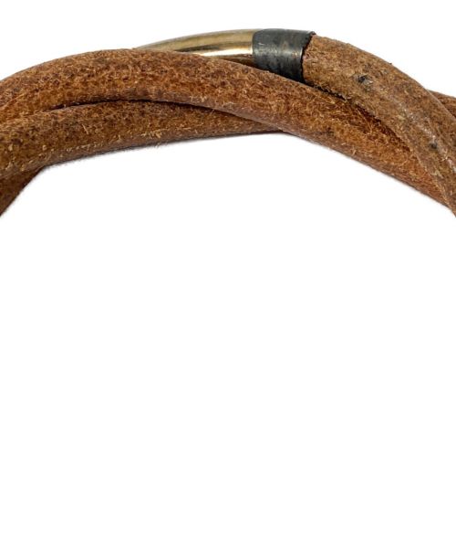 HERMES（エルメス）HERMES (エルメス) レザーツイストブレスレット ブラウンの古着・服飾アイテム