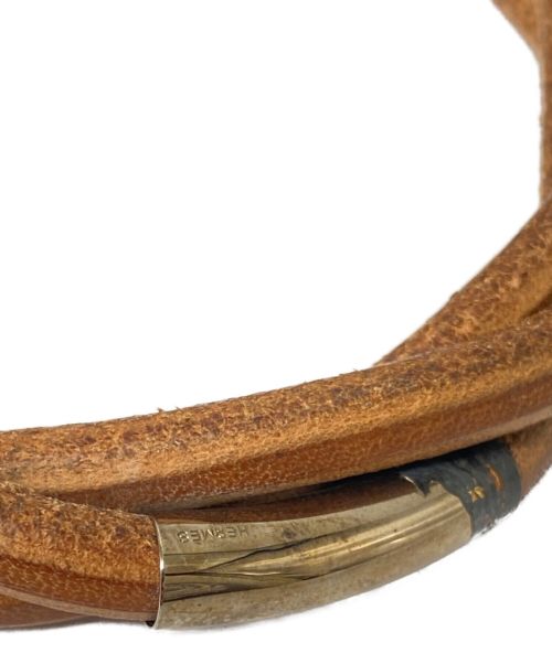 HERMES（エルメス）HERMES (エルメス) レザーツイストブレスレット ブラウンの古着・服飾アイテム