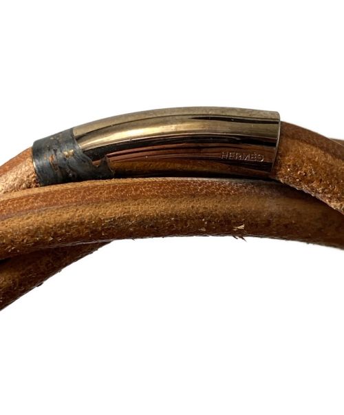 HERMES（エルメス）HERMES (エルメス) レザーツイストブレスレット ブラウンの古着・服飾アイテム