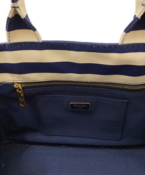 PRADA（プラダ）PRADA (プラダ) カナパ トートバッグ ブルー×ホワイトの古着・服飾アイテム