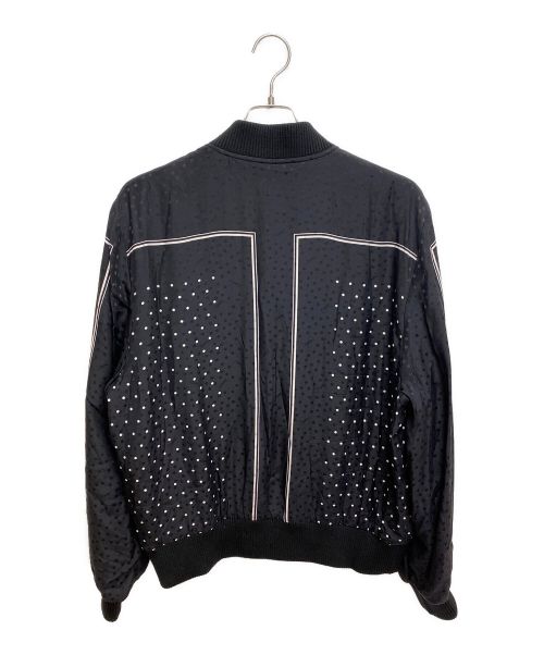 Saint Laurent Paris（サンローランパリ）Saint Laurent Paris (サンローランパリ) ドットプリントシルクボンバージャケット ブラック サイズ:52の古着・服飾アイテム