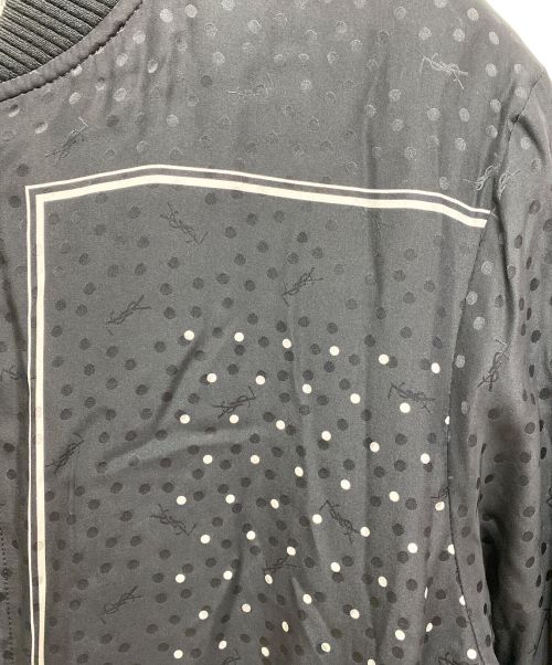 Saint Laurent Paris（サンローランパリ）Saint Laurent Paris (サンローランパリ) ドットプリントシルクボンバージャケット ブラック サイズ:52の古着・服飾アイテム