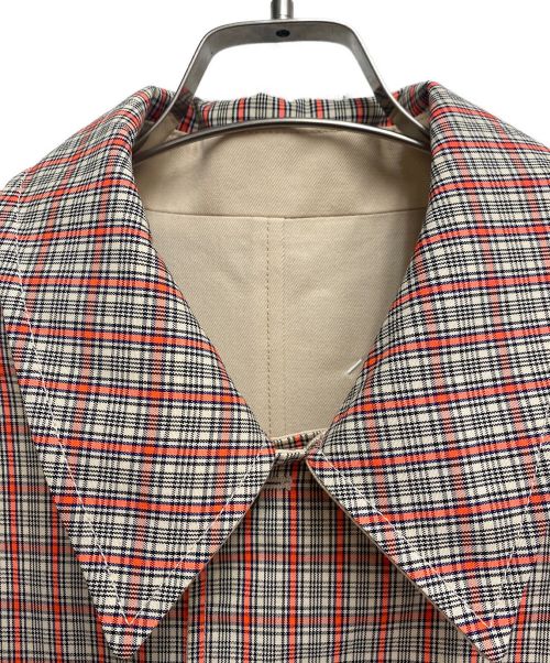 Maison Margiela（メゾンマルジェラ）Maison Margiela (メゾンマルジェラ) オーバーサイズチェックコート オレンジ サイズ:52の古着・服飾アイテム
