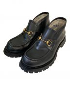 GUCCIグッチ）の古着「LEATHER HORSEBIT LOAFER」｜ブラック