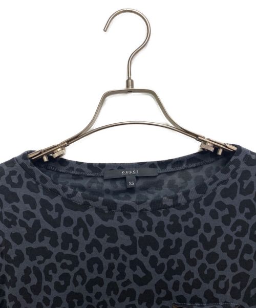 GUCCI（グッチ）GUCCI (グッチ) レオパードカットソー グレー×ブラック サイズ:XSの古着・服飾アイテム