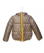FENDI KIDSフェンディ キッズ）の古着「ズッカ柄ダウンジャケット」｜ブラウン