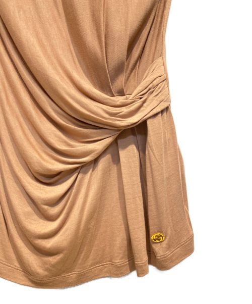 GUCCI（グッチ）GUCCI (グッチ) ドレープカットソー ブラウン サイズ:XSの古着・服飾アイテム