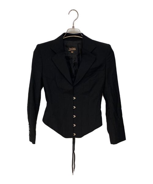 Jean Paul GAULTIER（ジャンポールゴルチェ）Jean Paul GAULTIER (ジャンポールゴルチエ) バックレーステーラードジャケット ブラック サイズ:38の古着・服飾アイテム
