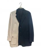 Yohji Yamamoto pour hommeヨウジヤマモト プールオム）の古着「22SS 右前耳使い箱ポケジャケット」｜ブラック×アイボリー