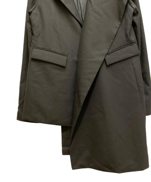 GROUND Y（グラウンドワイ）GROUND Y (グラウンドワイ) 23AW T/W GABARDINE ASYMMETRY JACKET ブラック サイズ:3の古着・服飾アイテム