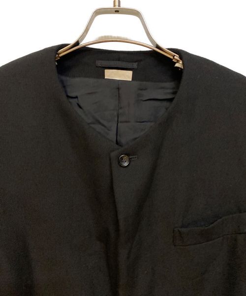 COMME des GARCONS HOMME PLUS（コムデギャルソンオムプリュス）COMME des GARCONS HOMME PLUS (コムデギャルソンオムプリュス) 22AW ノーカラージャケット ブラック サイズ:Sの古着・服飾アイテム