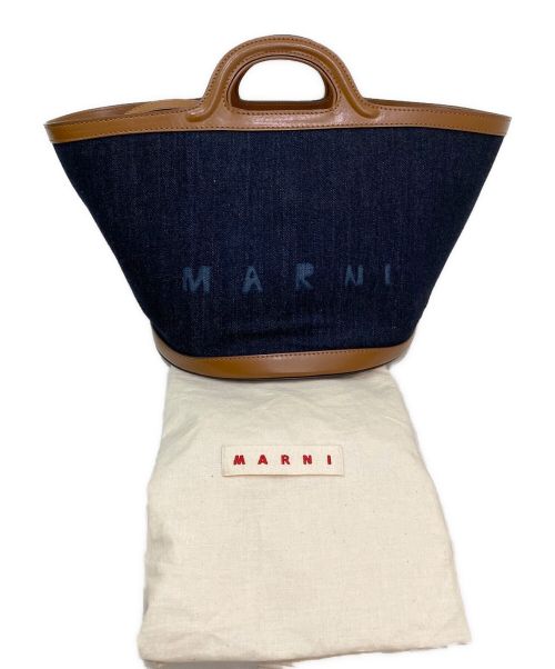 MARNI（マルニ）MARNI (マルニ) TROPICALIA SMALL/トロピカリア/2WAYバッグ インディゴ×ブラウン サイズ:スモールの古着・服飾アイテム