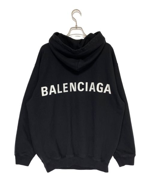 BALENCIAGA（バレンシアガ）BALENCIAGA (バレンシアガ) LOGO PULLOVER PARKA ブラック サイズ:Mの古着・服飾アイテム