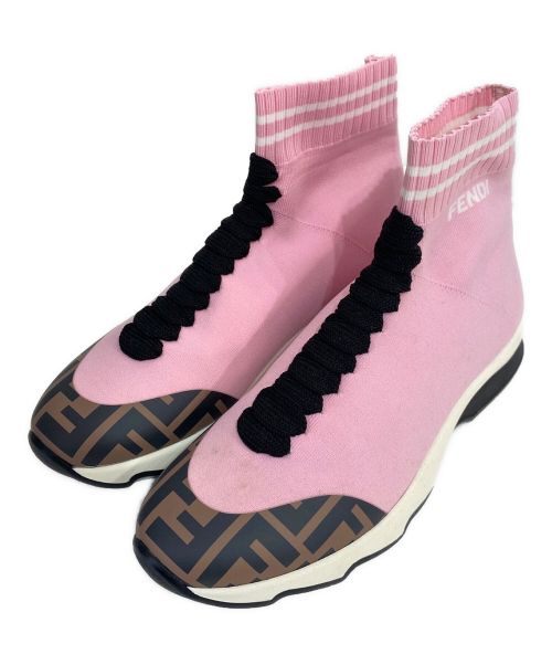 FENDI（フェンディ）FENDI (フェンディ) ソックススニーカー ピンク サイズ:37の古着・服飾アイテム