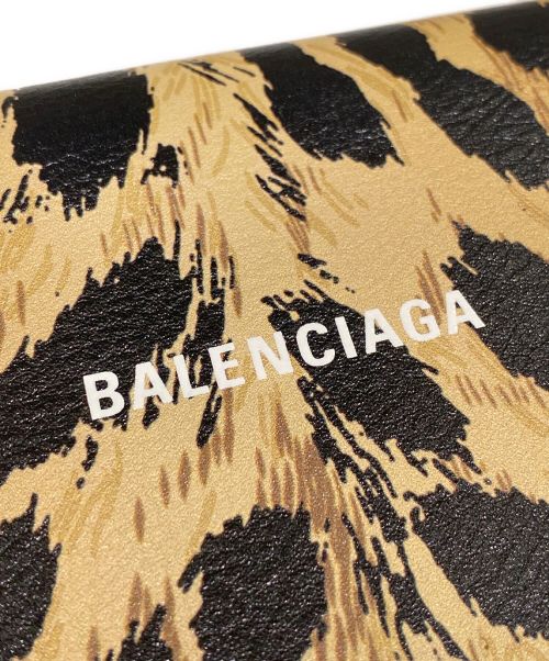 BALENCIAGA（バレンシアガ）BALENCIAGA (バレンシアガ) レオパードチェーンショルダーウォレット ベージュ×ブラックの古着・服飾アイテム