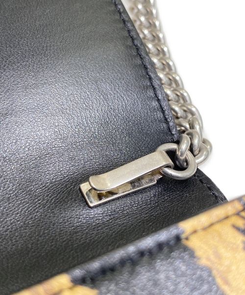 BALENCIAGA（バレンシアガ）BALENCIAGA (バレンシアガ) レオパードチェーンショルダーウォレット ベージュ×ブラックの古着・服飾アイテム