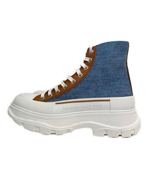 ALEXANDER McQUEEN（アレキサンダーマックイーン）ALEXANDER McQUEEN (アレキサンダーマックイーン) トレッドスリックブーツ ブルー サイズ:39の古着・服飾アイテム