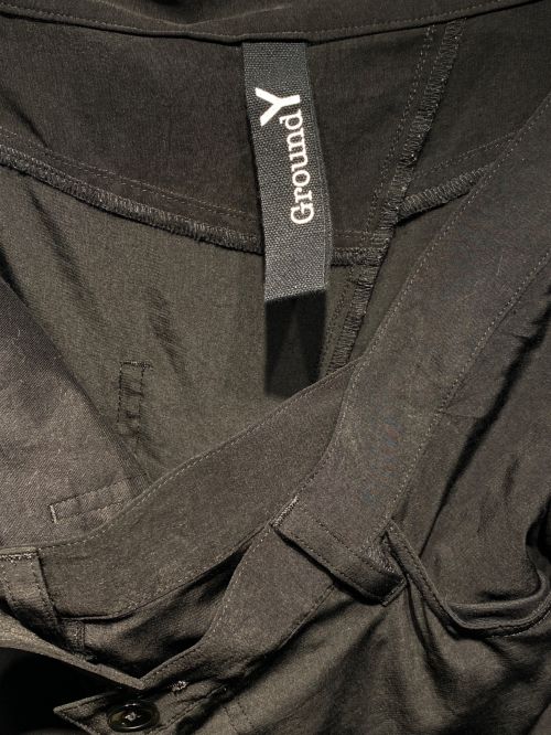 GROUND Y（グラウンドワイ）GROUND Y (グラウンドワイ) 23SS Vintage Decyne Waist Lift One Shoulder Pants ブラック サイズ:3の古着・服飾アイテム