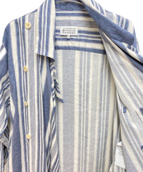Maison Margiela（メゾンマルジェラ）Maison Margiela (メゾンマルジェラ) ストライプコート ブルー サイズ:44の古着・服飾アイテム