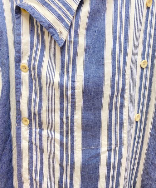 Maison Margiela（メゾンマルジェラ）Maison Margiela (メゾンマルジェラ) ストライプコート ブルー サイズ:44の古着・服飾アイテム