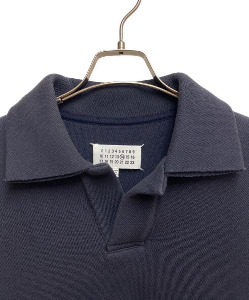 Maison Margiela（メゾンマルジェラ）Maison Margiela (メゾンマルジェラ) スキューバコットンピケ オーバーサイズポロシャツ ネイビー サイズ:44の古着・服飾アイテム