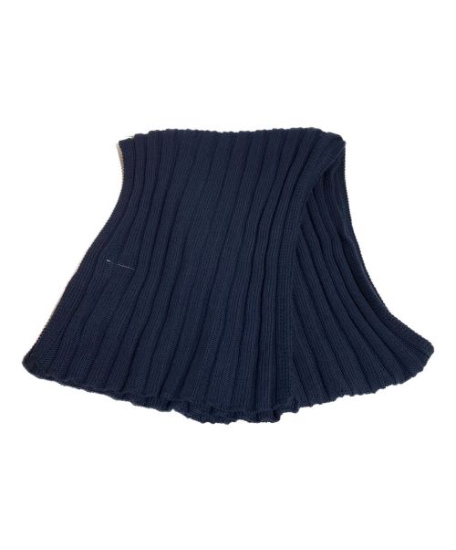MM6 Maison Margiela（エムエムシックスメゾンマルジェラ）MM6 Maison Margiela (エムエムシックス メゾンマルジェラ) ロゴマフラー ネイビーの古着・服飾アイテム
