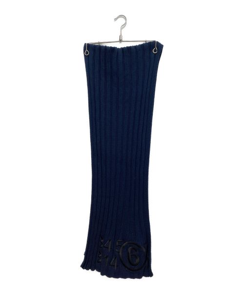 MM6 Maison Margiela（エムエムシックスメゾンマルジェラ）MM6 Maison Margiela (エムエムシックス メゾンマルジェラ) ロゴマフラー ネイビーの古着・服飾アイテム