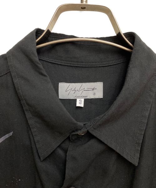 Yohji Yamamoto pour homme（ヨウジヤマモト プールオム）Yohji Yamamoto pour homme (ヨウジヤマモト プールオム) 22SS ダリアプリントブロード半袖 シャツ ブラック サイズ:3の古着・服飾アイテム