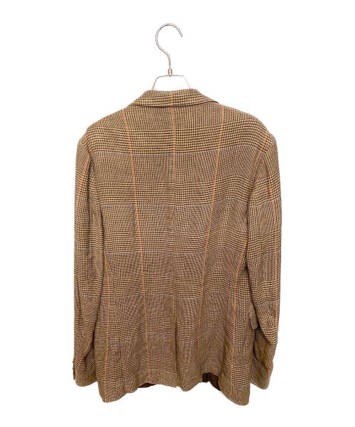 DRIES VAN NOTEN（ドリスヴァンノッテン）DRIES VAN NOTEN (ドリスヴァンノッテン) リネンチェックジャケット ブラウン サイズ:44の古着・服飾アイテム
