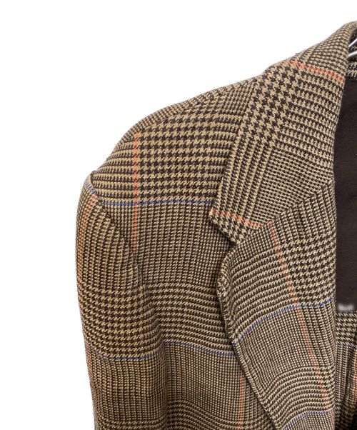 DRIES VAN NOTEN（ドリスヴァンノッテン）DRIES VAN NOTEN (ドリスヴァンノッテン) リネンチェックジャケット ブラウン サイズ:44の古着・服飾アイテム