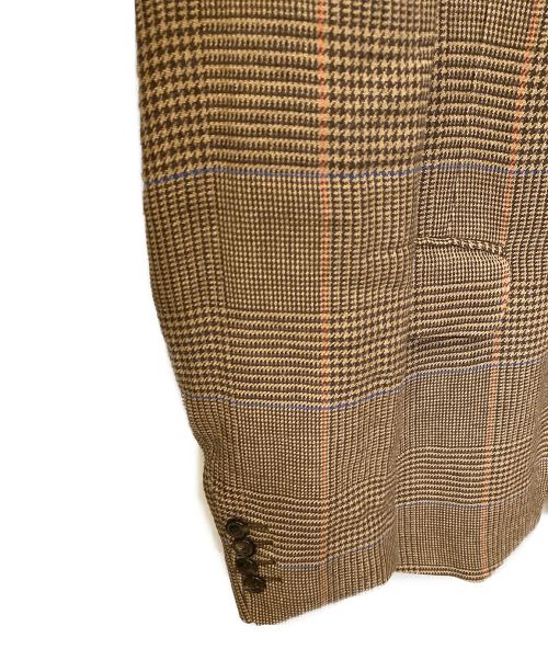 DRIES VAN NOTEN（ドリスヴァンノッテン）DRIES VAN NOTEN (ドリスヴァンノッテン) リネンチェックジャケット ブラウン サイズ:44の古着・服飾アイテム
