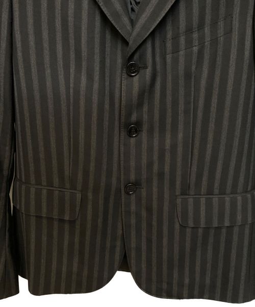 CELINE（セリーヌ）CELINE (セリーヌ) ストライプ3Bジャケット ブラック サイズ:46の古着・服飾アイテム