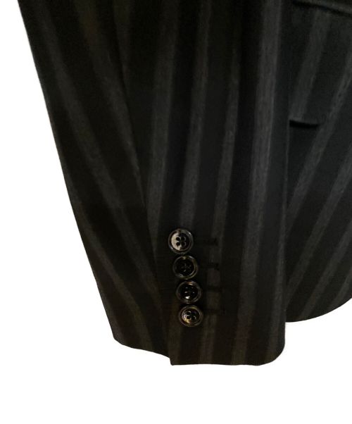 CELINE（セリーヌ）CELINE (セリーヌ) ストライプ3Bジャケット ブラック サイズ:46の古着・服飾アイテム