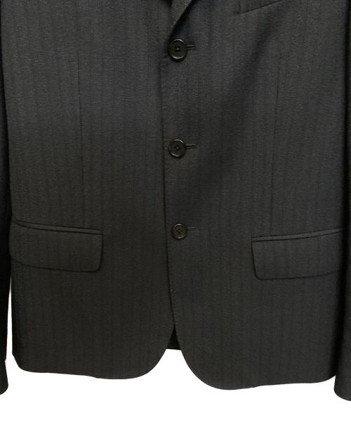 CELINE（セリーヌ）CELINE (セリーヌ) ストライプウールジャケット グレー サイズ:46の古着・服飾アイテム