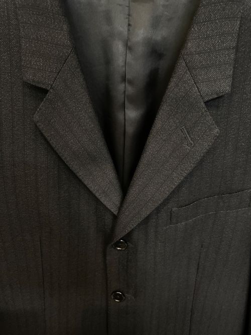 CELINE（セリーヌ）CELINE (セリーヌ) ストライプウールジャケット グレー サイズ:46の古着・服飾アイテム