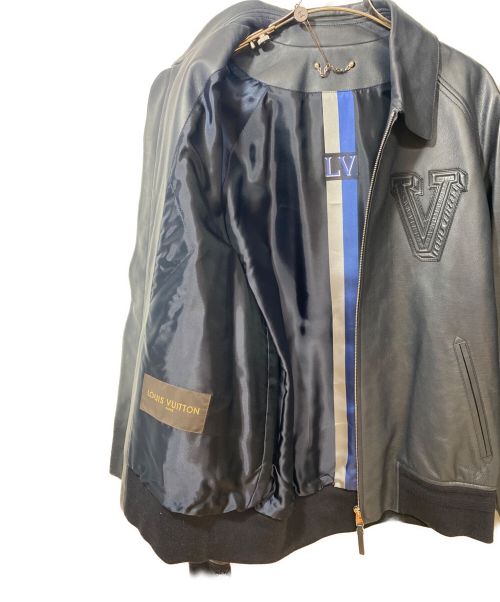 LOUIS VUITTON（ルイ ヴィトン）LOUIS VUITTON (ルイ ヴィトン) パッチレザージャケット ブラック サイズ:52の古着・服飾アイテム