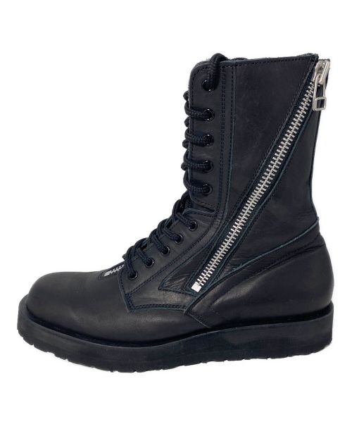Yohji Yamamoto pour homme（ヨウジヤマモト プールオム）Yohji Yamamoto pour homme (ヨウジヤマモト プールオム) 3ジッパーミリタリーブーツ ブラック サイズ:2の古着・服飾アイテム
