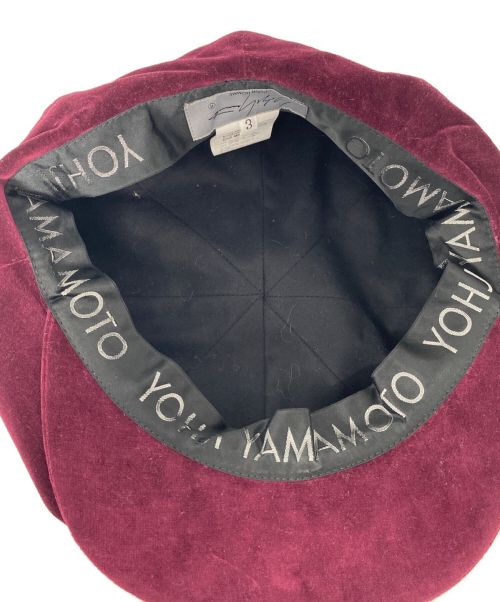 Yohji Yamamoto pour homme（ヨウジヤマモト プールオム）Yohji Yamamoto pour homme (ヨウジヤマモト プールオム) ベロアキャスケット ボルドー サイズ:3の古着・服飾アイテム