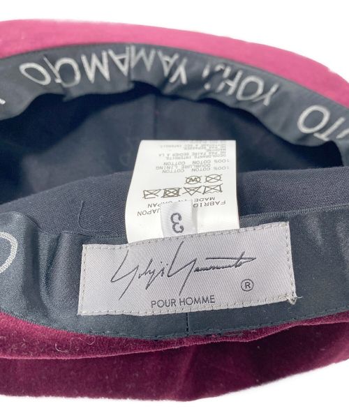 Yohji Yamamoto pour homme（ヨウジヤマモト プールオム）Yohji Yamamoto pour homme (ヨウジヤマモト プールオム) ベロアキャスケット ボルドー サイズ:3の古着・服飾アイテム