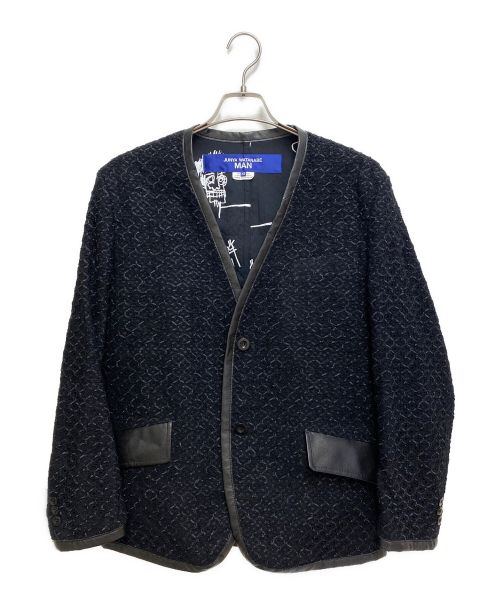 JUNYA WATANABE MAN（ジュンヤワタナベマン）JUNYA WATANABE MAN (コム デ ギャルソン ジュンヤ ワタナベ マン) レーヨン ナイロンラッセルレース × ウールトロ ブラック サイズ:XSの古着・服飾アイテム