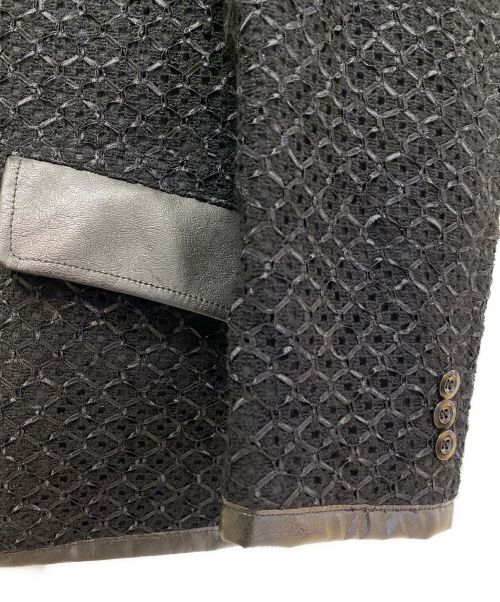 JUNYA WATANABE MAN（ジュンヤワタナベマン）JUNYA WATANABE MAN (コム デ ギャルソン ジュンヤ ワタナベ マン) レーヨン ナイロンラッセルレース × ウールトロ ブラック サイズ:XSの古着・服飾アイテム
