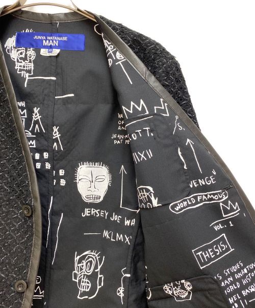 JUNYA WATANABE MAN（ジュンヤワタナベマン）JUNYA WATANABE MAN (コム デ ギャルソン ジュンヤ ワタナベ マン) レーヨン ナイロンラッセルレース × ウールトロ ブラック サイズ:XSの古着・服飾アイテム