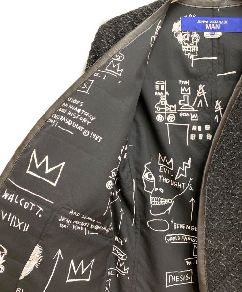JUNYA WATANABE MAN（ジュンヤワタナベマン）JUNYA WATANABE MAN (コム デ ギャルソン ジュンヤ ワタナベ マン) レーヨン ナイロンラッセルレース × ウールトロ ブラック サイズ:XSの古着・服飾アイテム