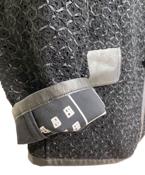 JUNYA WATANABE MAN（ジュンヤワタナベマン）JUNYA WATANABE MAN (コム デ ギャルソン ジュンヤ ワタナベ マン) レーヨン ナイロンラッセルレース × ウールトロ ブラック サイズ:XSの古着・服飾アイテム