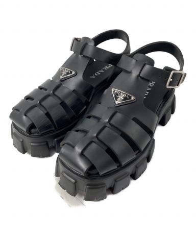 中古・古着通販】PRADA (プラダ) MONOLITH ラバーサンダル ブラック
