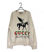 GUCCIグッチ）の古着「ウイングジョッキースウェットシャツ」｜アイボリー